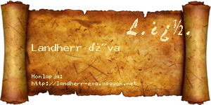 Landherr Éva névjegykártya