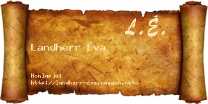 Landherr Éva névjegykártya